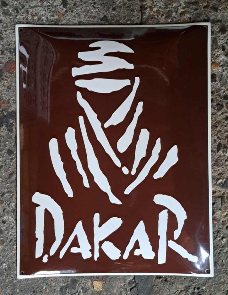 Mooi emaillen Dakar reclame decoratie bord mancave garage, Verzamelen, Merken en Reclamevoorwerpen, Zo goed als nieuw, Reclamebord