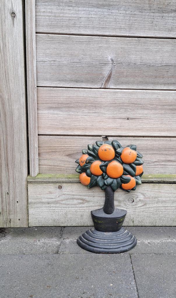 Zware deurstopper - Gietijzer - Fruitboom, Huis en Inrichting, Woonaccessoires | Deurstoppers, Gebruikt, Ophalen of Verzenden