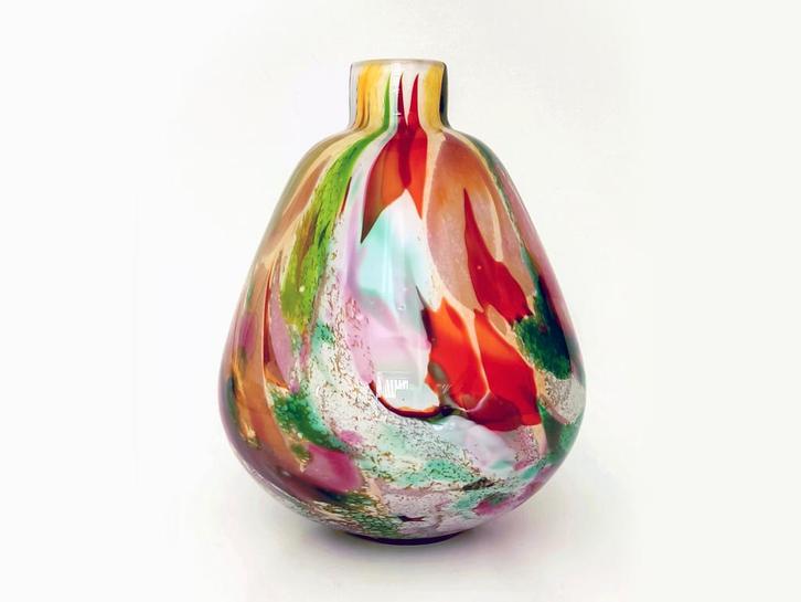 vaas gekleurd glas Fidrio, Huis en Inrichting, Woonaccessoires | Vazen, Zo goed als nieuw, Overige kleuren, Minder dan 50 cm, Glas