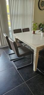 Vierkante tafel 140x140 8 stoelen, Huis en Inrichting, Ophalen, Zo goed als nieuw