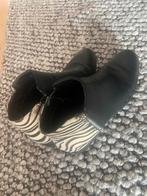 Zwarte korte boots met zebra print, Porté, Enlèvement ou Envoi
