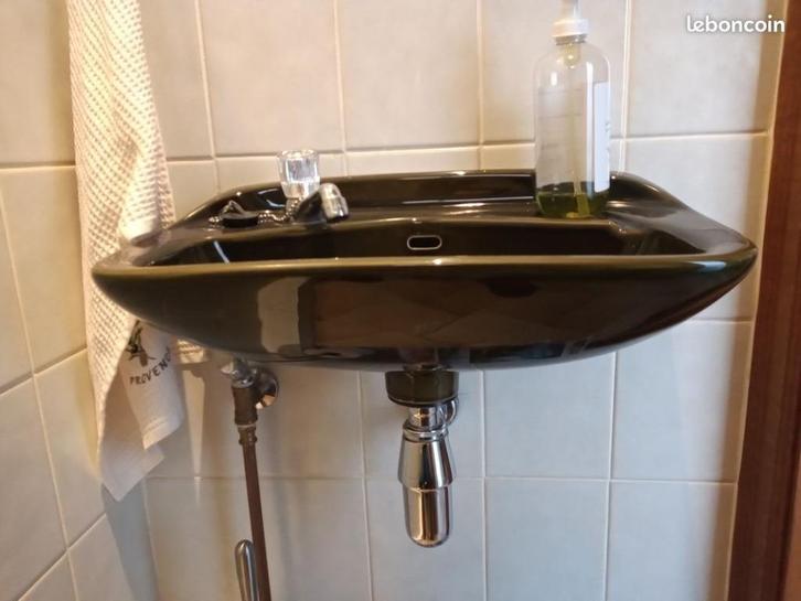 lavabo ou grand lave main vert crystal, Doe-het-zelf en Bouw, Sanitair, Wastafel, Ophalen