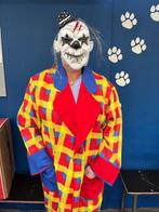 Clown pak broek + vest en masker Halloween carnaval, Ophalen of Verzenden, Gebruikt