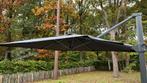 Hangparasol 3x3m incl voet en granieten gewichten, Ophalen, Gebruikt, Kantelbaar, Zweefparasol