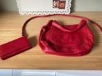 Handtas Crinkles + bijhorende portefeuille, Ophalen, Gebruikt, Rood, Handtas