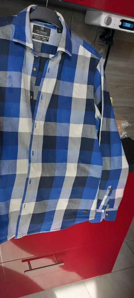 CHEMISE HOMME SCOTCH & SODA, Kleding | Heren, Overhemden, Zo goed als nieuw, Halswijdte 41/42 (L), Blauw, Ophalen of Verzenden