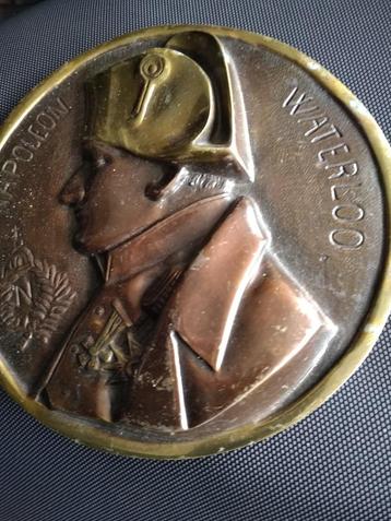 2 x bronze ronde platen napoleon, Antiek en Kunst, Antiek | Brons en Koper, Ophalen of Verzenden, Koper