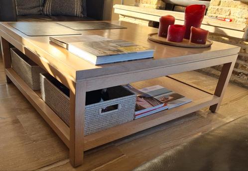 2 Eikensalons, Huis en Inrichting, Tafels | Bijzettafels, Gebruikt, Vierkant, Minder dan 45 cm, Hout, Ophalen