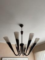 Vintage ophanging met 8 spaken, Huis en Inrichting, Lampen | Kroonluchters, Ophalen, Zo goed als nieuw, Glas