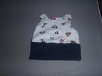 witte en blauwe geboortehoed, Kinderen en Baby's, Babykleding | Mutsen, Sjaals en Wanten, Maat 50, Jongetje of Meisje, Ophalen of Verzenden