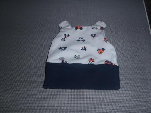 witte en blauwe geboortehoed, Kinderen en Baby's, Babykleding | Mutsen, Sjaals en Wanten, Zo goed als nieuw, Muts, Jongetje of Meisje