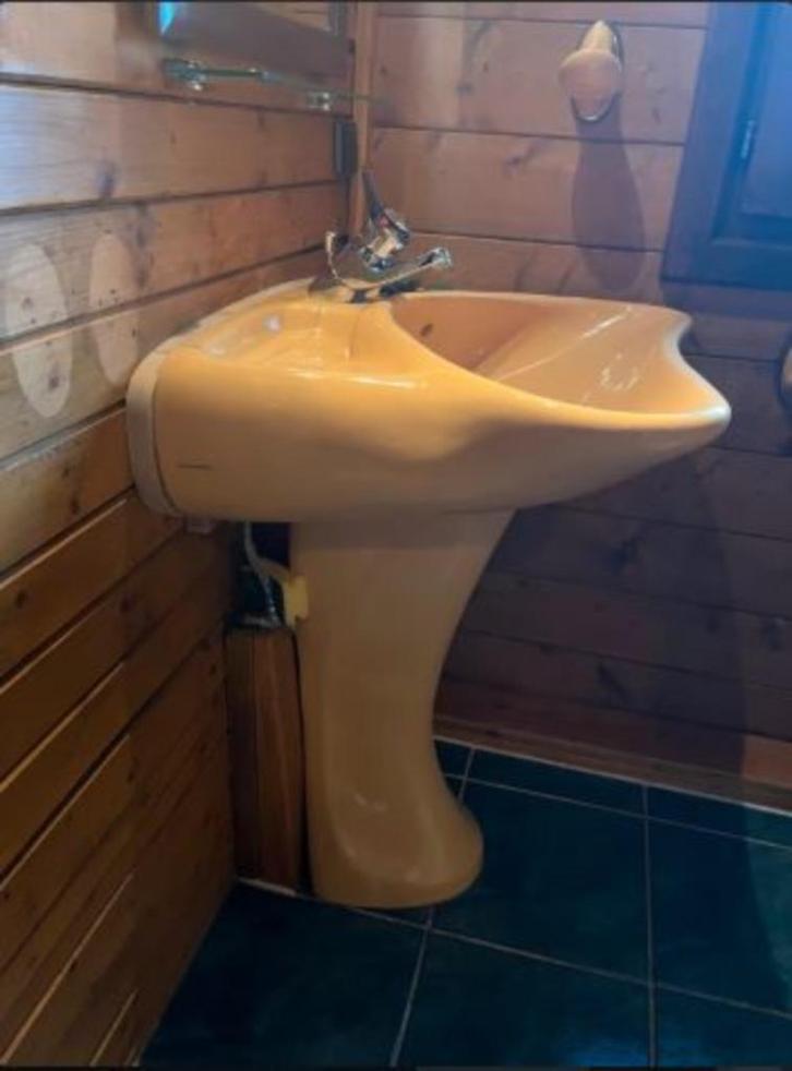 vintage wastafel lavabo Luigi Colani curry geel 70er, Verzamelen, Retro, Huis en Inrichting, Ophalen