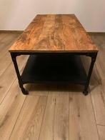 Table basse bois métal style industriel, Maison & Meubles, Métal, 100 à 150 cm, Comme neuf, Enlèvement