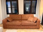 Camel 3-zitsbank van suède, Ophalen, Driepersoons, Zo goed als nieuw, Rechte bank