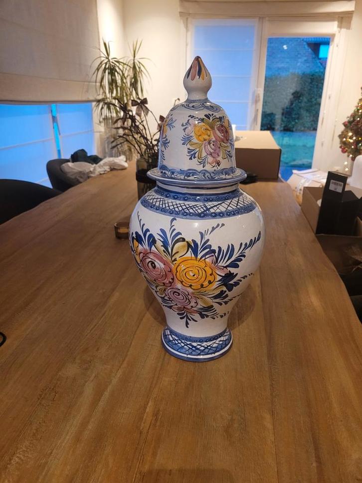 Alcobaça Portugal vaas – handbeschilderd – mooie staat!, Antiquités & Art, Antiquités | Vases, Enlèvement