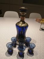 Oude Venetiaanse aperitiefset karf + 6 glaasjes, Ophalen of Verzenden