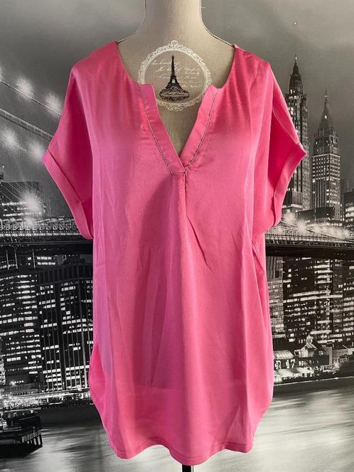 prachtig roze T-shirt 48 - als NIEUW, Vêtements | Femmes, T-shirts, Comme neuf, Taille 46/48 (XL) ou plus grande, Rose, Manches courtes