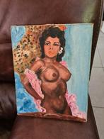 Belle peinture reprsentant une dame nue, signe, Enlèvement ou Envoi, Comme neuf, Peinture