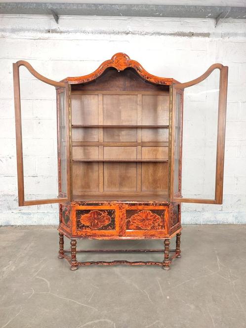 Antieke Maison Franck vitrinekast in schildpad fineer, Antiek en Kunst, Antiek | Meubels | Kasten, Ophalen