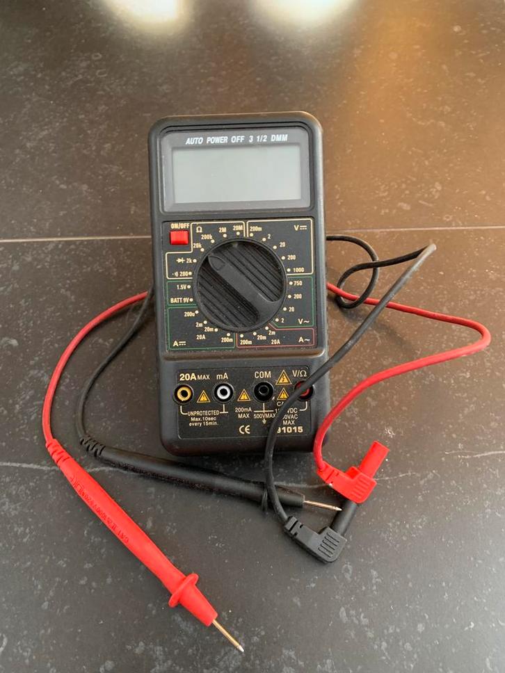 Digitale multimeter incl. meetsnoeren, Bricolage & Construction, Instruments de mesure, Comme neuf, Multimètre, Enlèvement ou Envoi