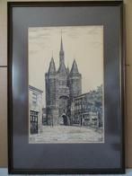 Litho K. Legrand De Sassenpoort te Zwolle in lijst 43x65cm, Antiek en Kunst, Ophalen of Verzenden