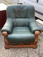 Lederen zetel, Huis en Inrichting, Ophalen, Zo goed als nieuw