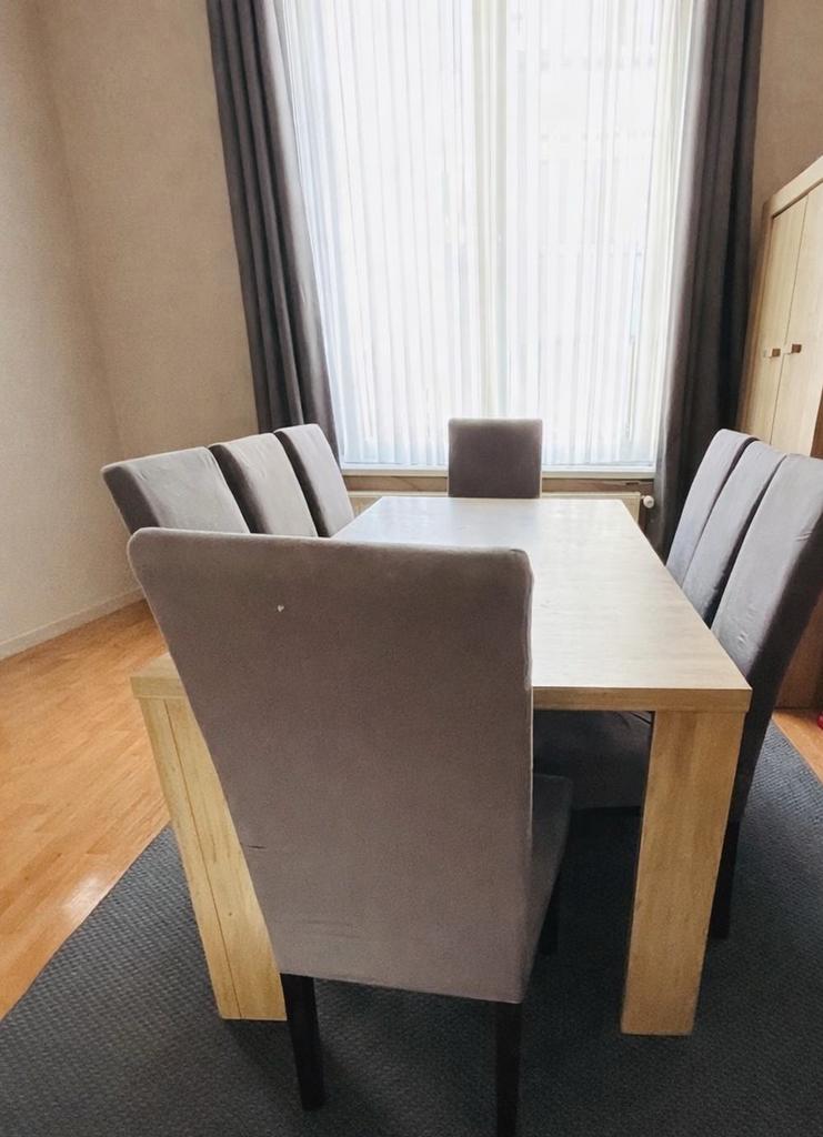 Moderne eetkamer + 8 gratis stoelen, Enlèvement, Comme neuf, Modern, 6 à 8 chaises