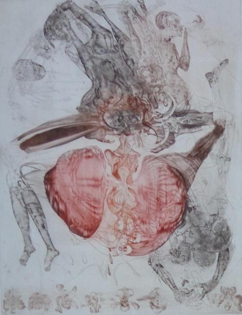 JIRI ANDERLE / EL MOTADANI (KAMASUTRA CYCLE) / ETS / 76x63cm, Antiek en Kunst, Kunst | Litho's en Zeefdrukken, Ophalen of Verzenden