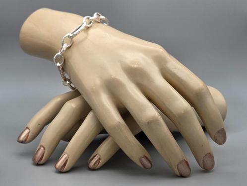 Zilveren fantasie schakel armband. 2025/601 Nieuw Ongedragen, Handtassen en Accessoires, Armbanden, Nieuw, Zilver, Zilver, Verzenden