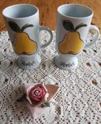 2 Vintage sorbet bekers met gele peren, Kronester, Bavaria, -, Comme neuf, Autres types, Autres styles