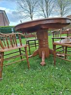 country tafel met 4 stoelen, 100 à 150 cm, 100 à 150 cm, Autres matériaux, Rond
