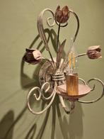 Wandlamp in smeedijzer, groen gepatineerd., Ophalen, Zo goed als nieuw