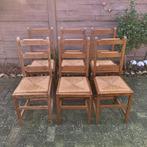 Eiken stoelen 6 stuks, Ophalen, Gebruikt, Bruin, Vijf, Zes of meer stoelen