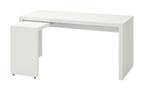 Bureau blanc avec tablette coulissante ikea MALM, Gebruikt, Ophalen, Bureau