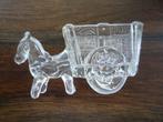 antiek vintage persglazen ezel met kar/koets snoep/zoutpotje, Antiek en Kunst, Antiek | Glaswerk en Kristal, Ophalen of Verzenden