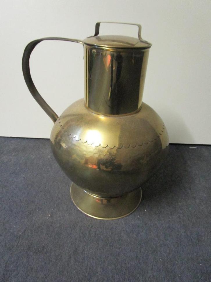 Authentieke handgeslagen koperen kruik (Mécap, België), Antiquités & Art, Antiquités | Bronze & Cuivre, Cuivre, Enlèvement