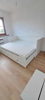 Witte bedbank Ikea Hemnes + 2 matrassen, Huis en Inrichting, Ophalen, Gebruikt, Wit, 200 cm
