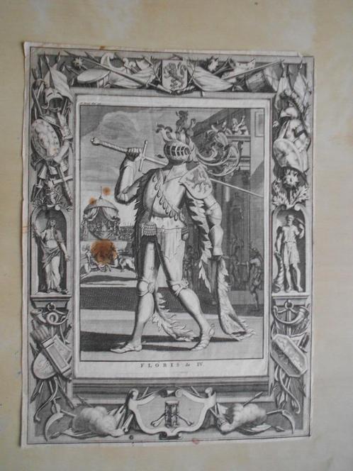 Portrait de Floris IV, comte de Hollande (1222-1234), Antiquités & Art, Art | Eaux-fortes & Gravures, Enlèvement ou Envoi
