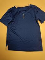 Donkerblauw sporttruitje t-shirt Kipsta 140-146, Comme neuf, Kipsta, Garçon ou Fille, Chemise ou À manches longues
