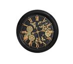 Wandklok zwart goud diameter 52cm, Huis en Inrichting, Woonaccessoires | Klokken, Ophalen, Zo goed als nieuw, Wandklok