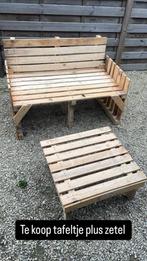 Houten zetel en tafel uit pallets, Doe-het-zelf en Bouw, Hout en Planken, Ophalen, Overige typen