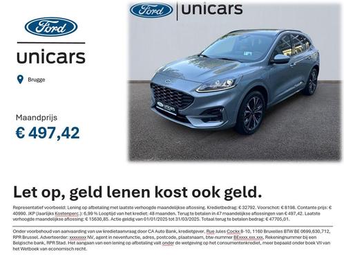 Ford Kuga ST-LINE X - 2.5 PHEV - 225PK - GARANTIE, Auto's, Ford, Bedrijf, Te koop, Kuga, ABS, Achteruitrijcamera, Adaptieve lichten