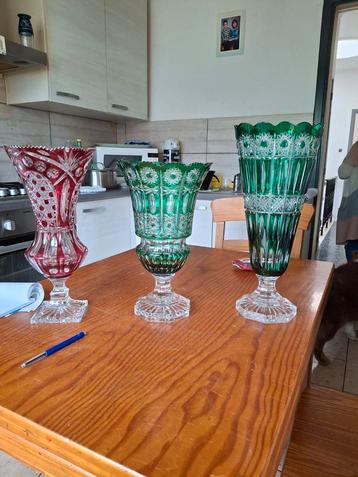 3 magnifique vase en Christal état irréprochable 1200 euros  beschikbaar voor biedingen