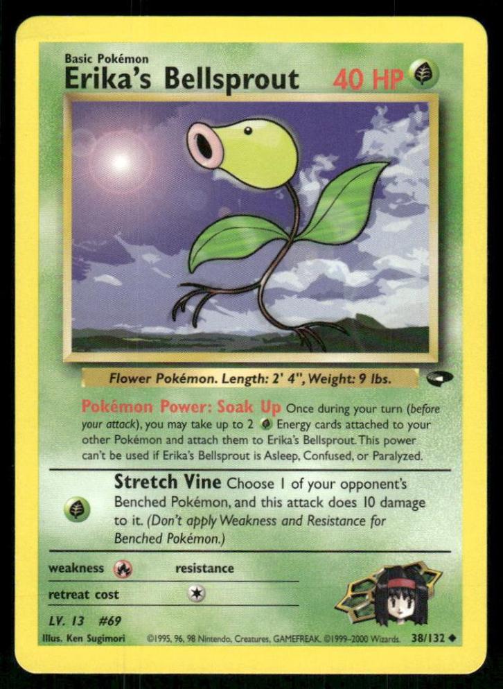 Erika's Bellsprout 38/132 - Gym Challenge (EX), Hobby en Vrije tijd, Verzamelkaartspellen | Pokémon, Gebruikt, Verzenden