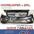 W205 C205 S205 C63 AMG VOORBUMPER + GRILLE ORIGINEEL Mercede, Gebruikt, Ophalen of Verzenden, Bumper, Mercedes-Benz