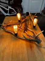 Gewei luster met lampen, Ophalen of Verzenden