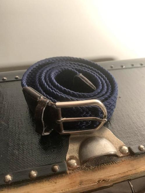marineblauwe gevlochten riem in jachtstijl, Kleding | Heren, Riemen en Ceintuurs, Zo goed als nieuw, Riem of Ceintuur, Bruin, Ophalen of Verzenden