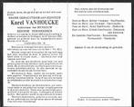 Bidprentje Karel VANHOUCKE - Oudstrijder 1914-18, Ophalen of Verzenden, Bidprentje