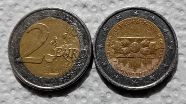 2 euro Frankrijk 2018 (Le Bleuet de France, fleur de mémoir, Postzegels en Munten, Munten | Europa | Euromunten, Losse munt, 2 euro