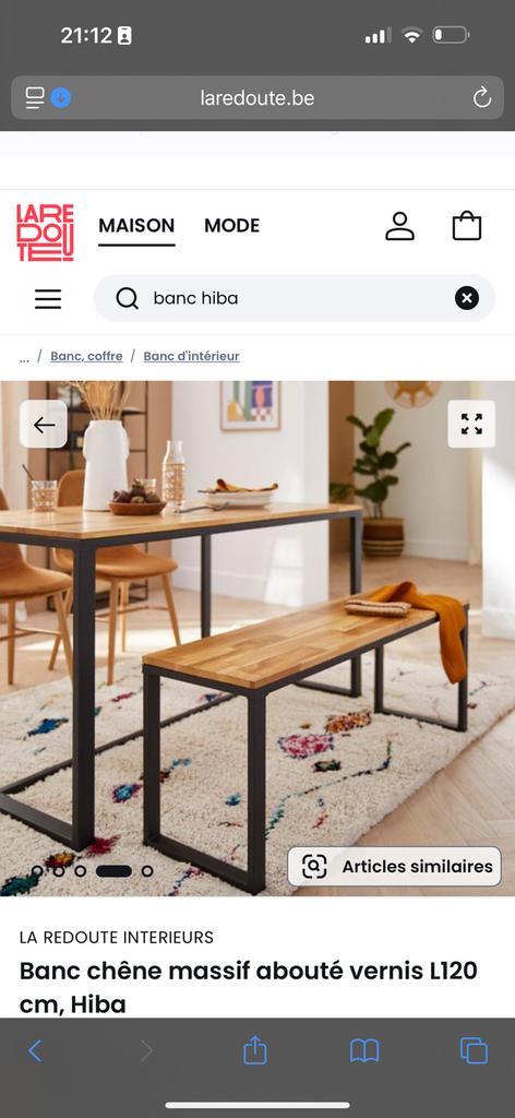 Ensemble 4 pièces Hiba en chêne massif, Maison & Meubles, Tables | Dessertes, Comme neuf, Chêne, Enlèvement